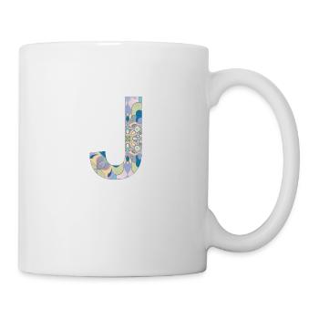 Buchstabe J im Mandala, ideal für die Anzeige des ersten - Tasse - Weiß - Rechts