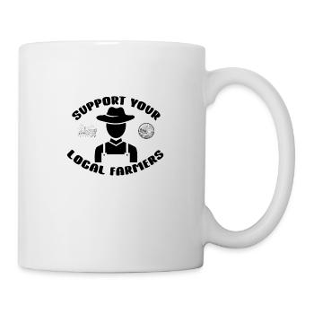 soutenir vos agriculteurs locaux - Mug blanc - blanc - Droite