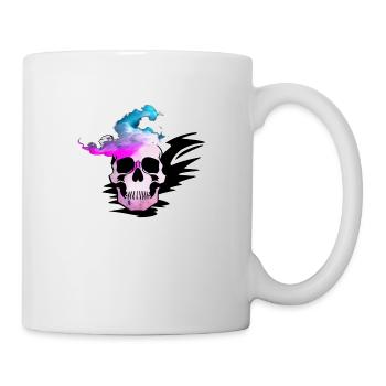 Fire Skull Smoke Pink Skeleton Flames 1 - Mug - white - Right