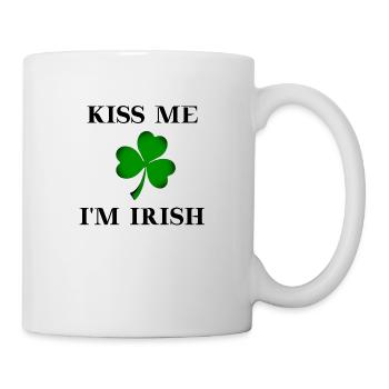 Idée cadeau de la Saint-Patrick Embrasse-moi Je suis irlandais - Mug blanc - blanc - Droite