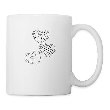 Heart donuts Valentines 90s - Mug - white - Right