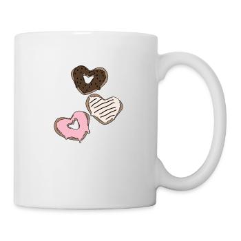 Heart donuts Valentines ́90s - Mug - white - Right
