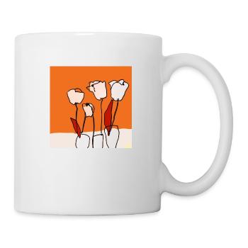 Rosen im Topf - Tasse - Weiß - Rechts