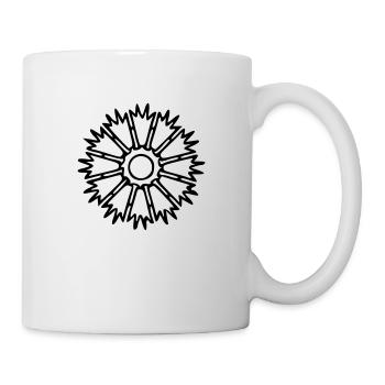 Blume Zeichnung Natur Skizze schwarz - Tasse - Weiß - Rechts
