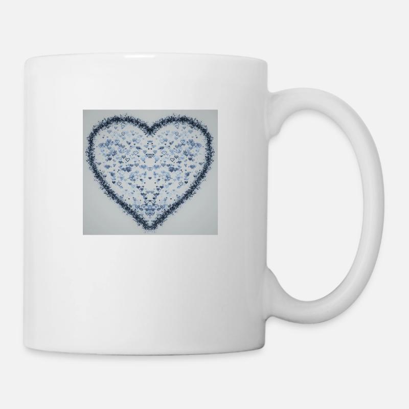 Herz Designt (blau) - Tasse - Weiß