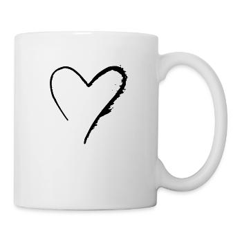 Flammenherz Herz Schlichtes Herzchen Rahmen - Tasse - Weiß - Rechts
