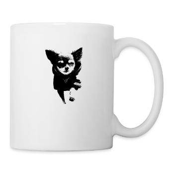 Chien avec sweat à capuche - Mug blanc - blanc - Droite