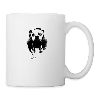 Chien avec sweat à capuche - Mug blanc - blanc - Droite