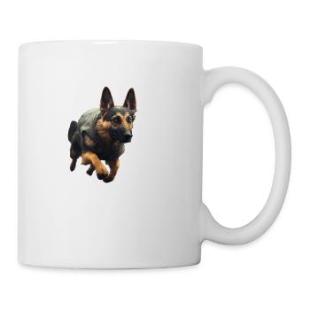 Chien avec sweat à capuche - Mug blanc - blanc - Droite