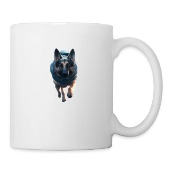 Chien avec sweat à capuche - Mug blanc - blanc - Droite