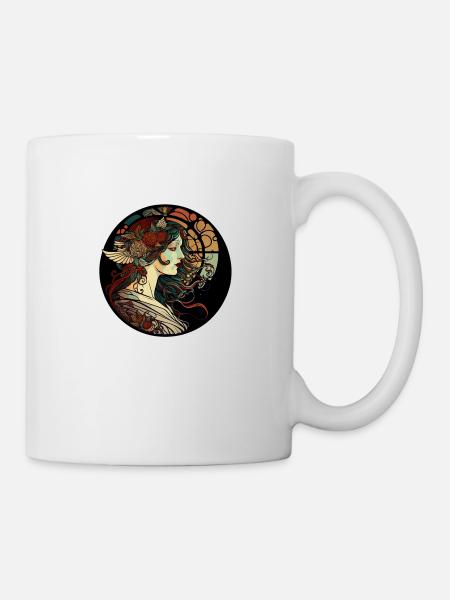 Femme mystique façon art nouveau - Mug blanc - blanc