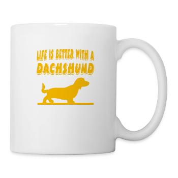 Dackel - Tasse - Weiß - Rechts