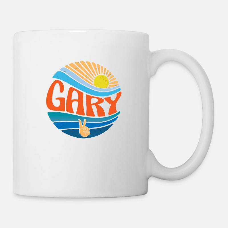 Gary Shirt Vintage Sunset Gary Groovy Tie Dye - Mug - white