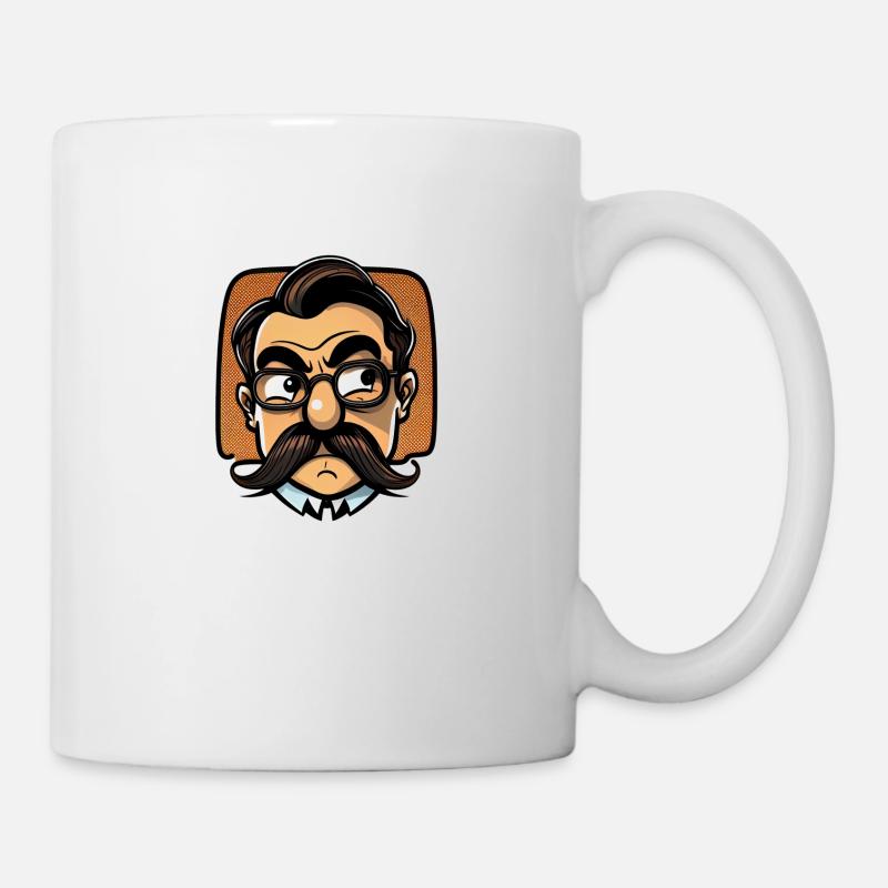 Guy with Moustache - Mug - white