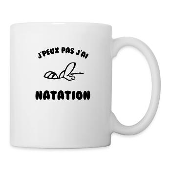 J’peux pas j’ai natation - Mug blanc - blanc - Droite