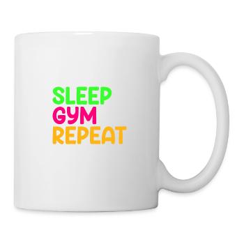Eat Sleep Gym Repeat Shirt, Fitness Shirts - Mug - white - Right