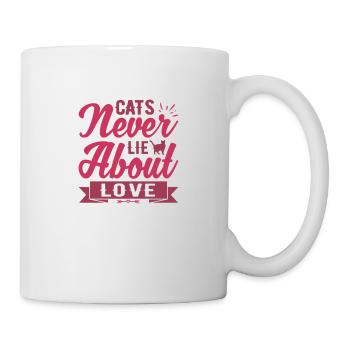 Cats never lie about love - Tasse - Weiß - Rechts