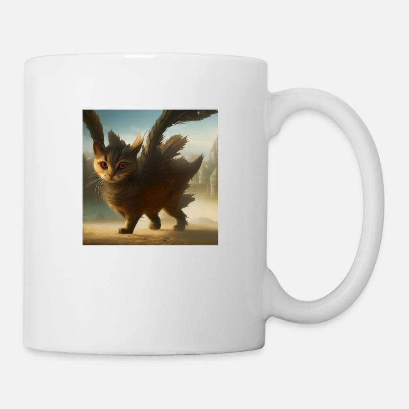 Fliegende Katze - Tasse - Weiß