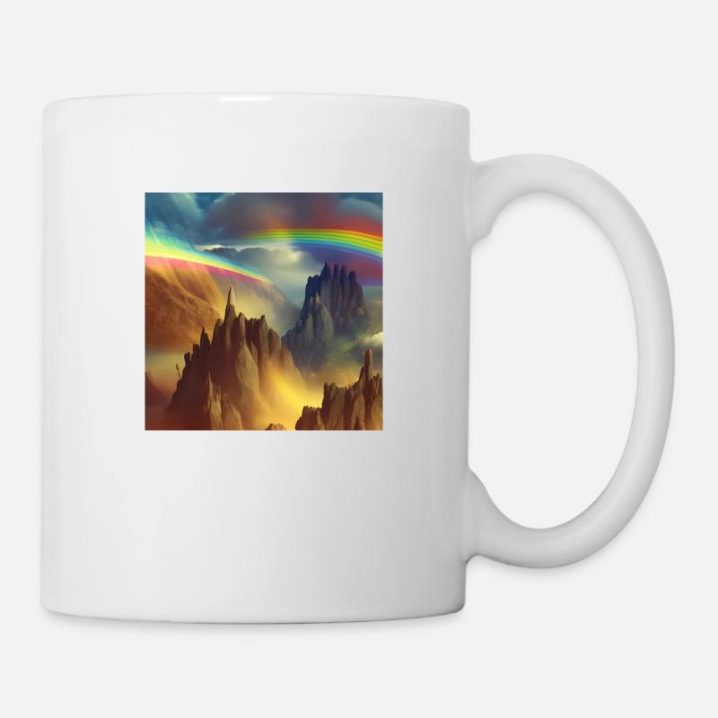Arc en ciel sur montagne - Mug blanc - blanc