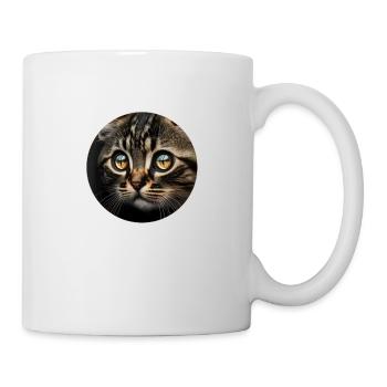 süßes Tigerkätzchen mit großen Augen - Tasse - Weiß - Rechts