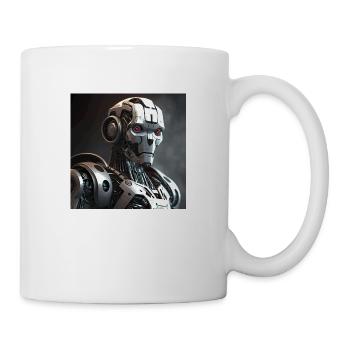 Rotäugiger Cyborg-Roboter - Tasse - Weiß - Rechts