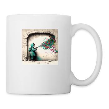 Child Bubble Gun Street Art - Mug - white - Right