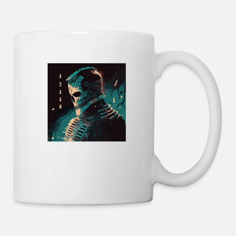 Robot tête de mort - Mug blanc - blanc