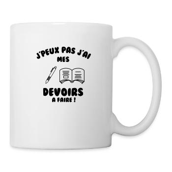 J’peux pas j’ai mes devoirs à faire - Mug blanc - blanc - Droite