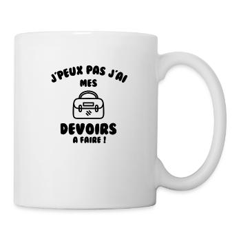 J’peux pas j’ai mes devoirs à faire - Mug blanc - blanc - Droite