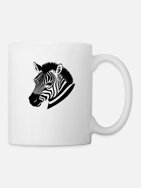 Fun Zebra Cartoon lustig Natur Tier Safari 12 - Tasse - Weiß
