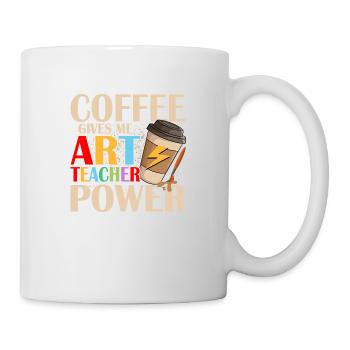 Coffee Gives Me Art Teacher Power Artist Education - Mug - white - Right