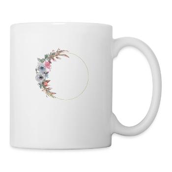 Fleurs Cercle Roses Bleu personnalisable - Mug blanc - blanc - Droite