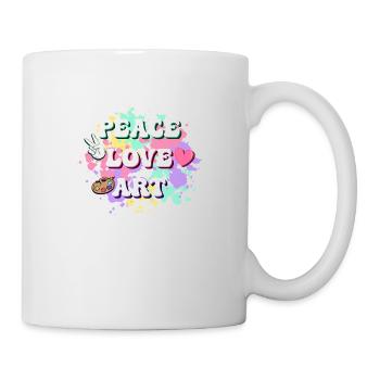 Peace Love Art Education Art Teacher - Tasse - Weiß - Rechts
