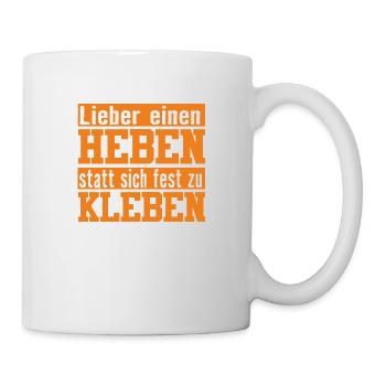 heben statt kleben - Tasse - Weiß - Rechts