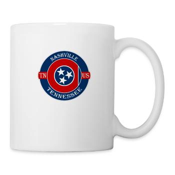 Nashville Tennessee Flagge USA Reise Souvenir Abzeichen - Tasse - Weiß - Rechts