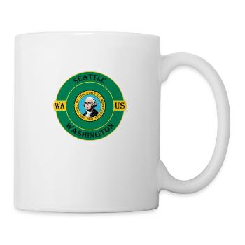 Seattle Washington Flagge USA Reise Souvenir Abzeichen - Tasse - Weiß - Rechts