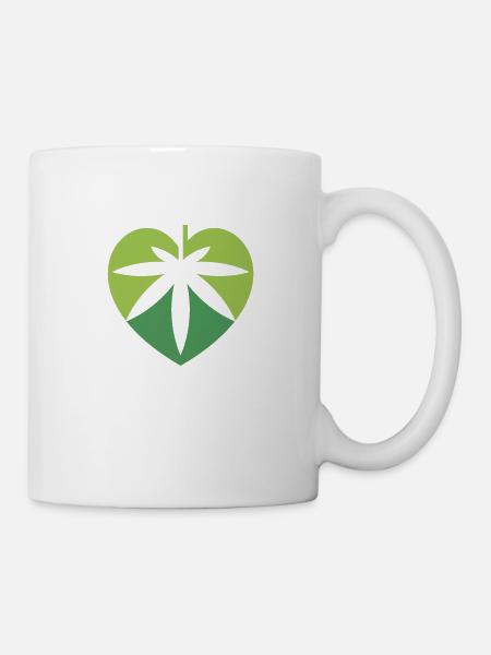 Hanfblatt - Tasse - Weiß
