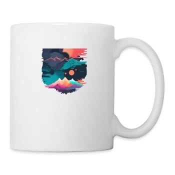 Montagne lune en vinyl - Mug blanc - blanc - Droite