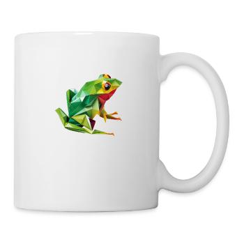 Origami Geometrie Frosch bunt modern arty - Tasse - Weiß - Rechts