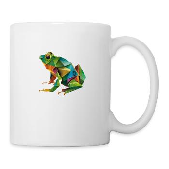 Origami Geometrie Frosch bunt modern arty - Tasse - Weiß - Rechts