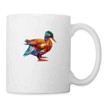 Origami Geometrie Ente bunt modern arty - Tasse - Weiß - Rechts