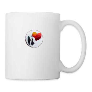 Liebe und Herz im Papierkreis - Tasse - Weiß - Rechts