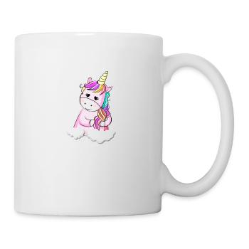 Niedliches Einhorn Sticker Aufkleber - Tasse - Weiß - Rechts