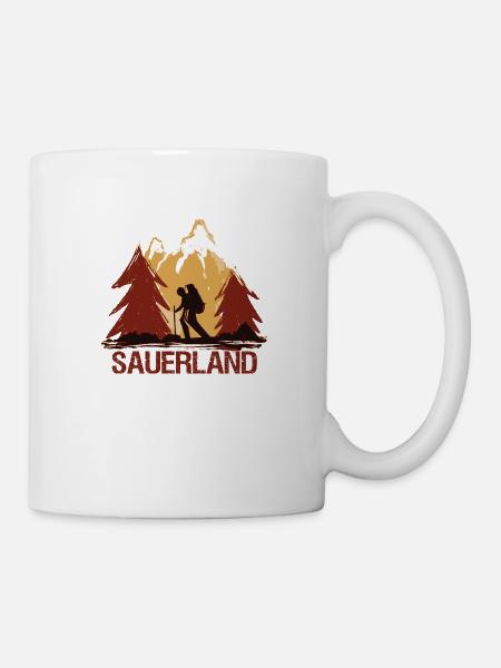 Sauerland Merch | Dorfkind Wandern Wintersport - Tasse - Weiß