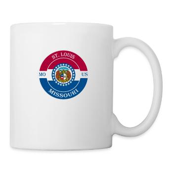 St. Louis Missouri Flagge USA Reise Souvenir Abzeichen - Tasse - Weiß - Rechts
