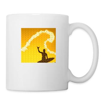 Welle Surfen - Tasse - Weiß - Rechts