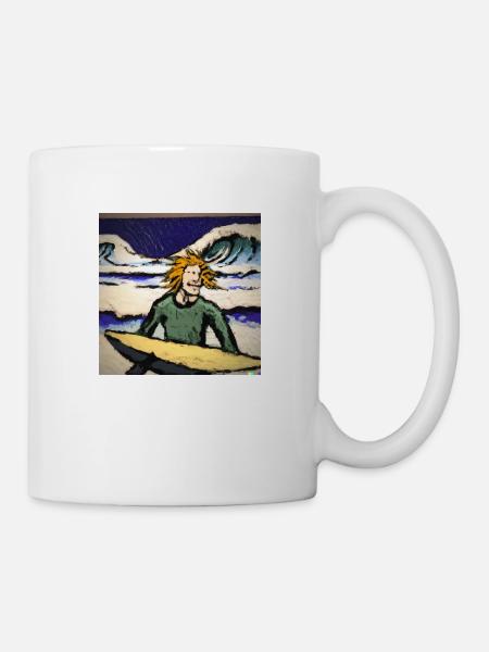 Van Gogh Surfer Meer - Tasse - Weiß