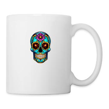 Skull Mexican Style, Día de Muertos - Tasse - Weiß - Rechts