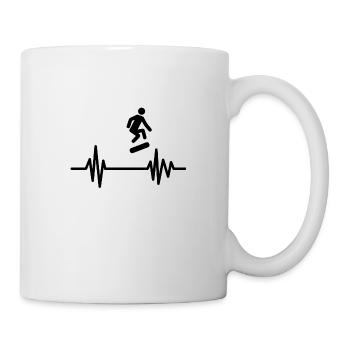 Skate Heartbeat - Cool Skateboard Design - Mug blanc - blanc - Droite