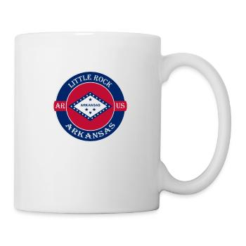 Little Rock Arkansas Flag USA Souvenir Badge - Mug - white - Right